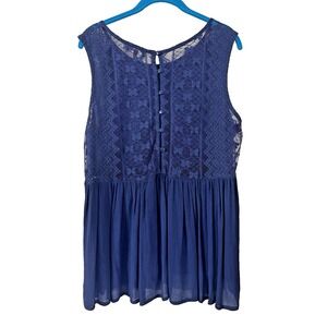 Womens Cami Fairy Grunge Dark Cottagecore Sheer Crochet Lace Back Medium Top